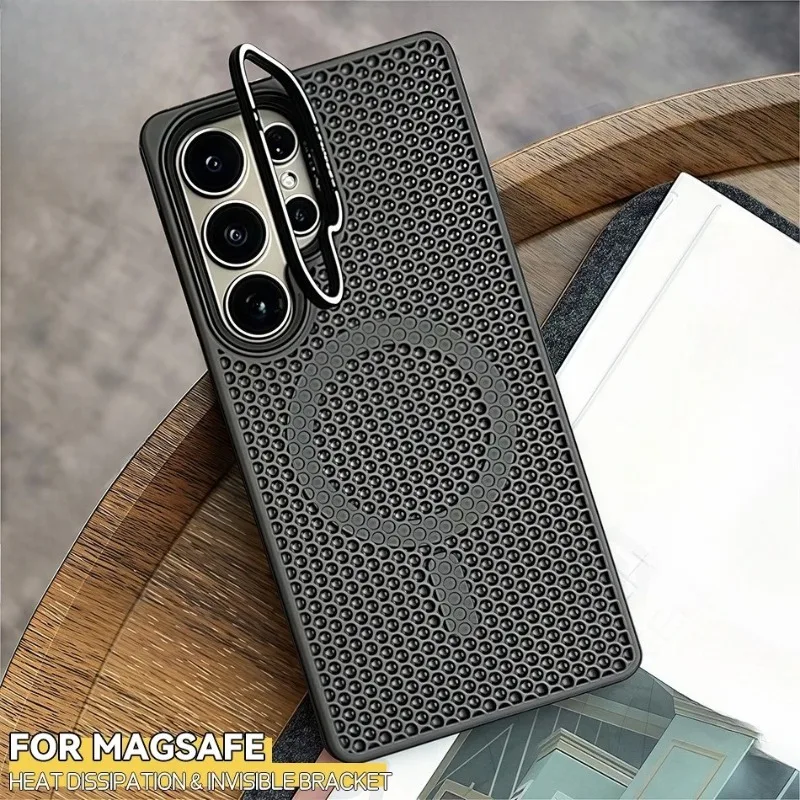Luxury Breathable Mesh Magnetic Stand Cooling Shockproof Holder Case