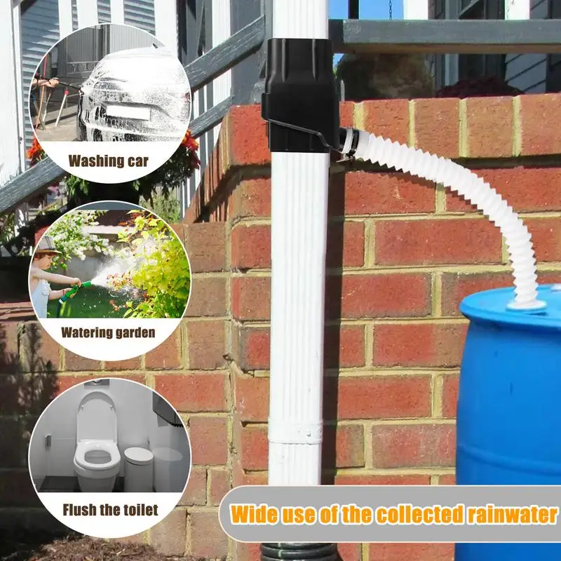Housoutil 2 Pz Secchio di Raccolta Coppa dell'Acqua Piovana Collettore d' Acqua della Grondaia Connettore di Scarico Pluviale Adattatore per Pluviale PVC Universale Bianca Estensione
