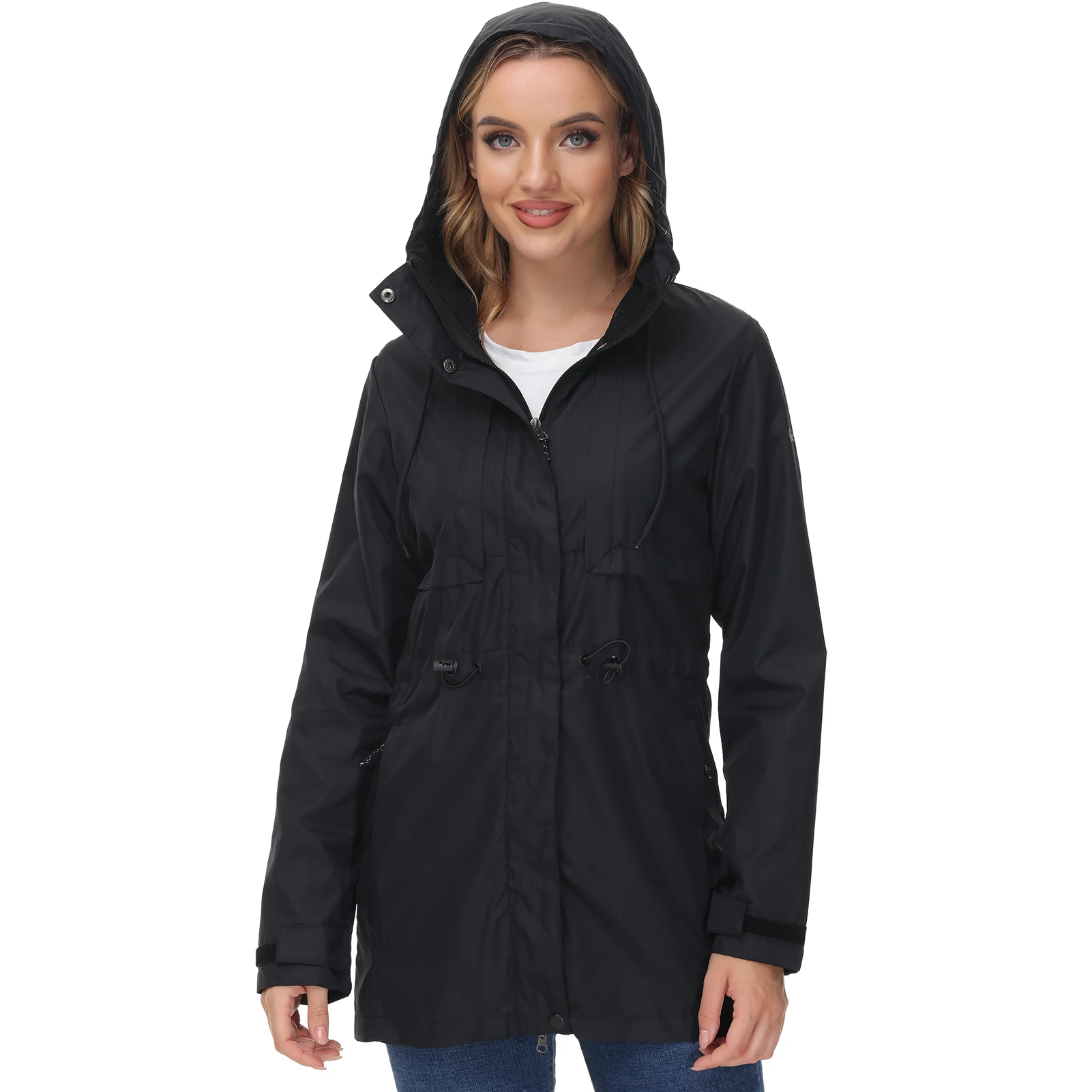Lightbare Women&rsquo;s Lightweight Water Resistant Rain Coat Ripstop Packable Breathable Hooded Jacket Windbreaker LB02W