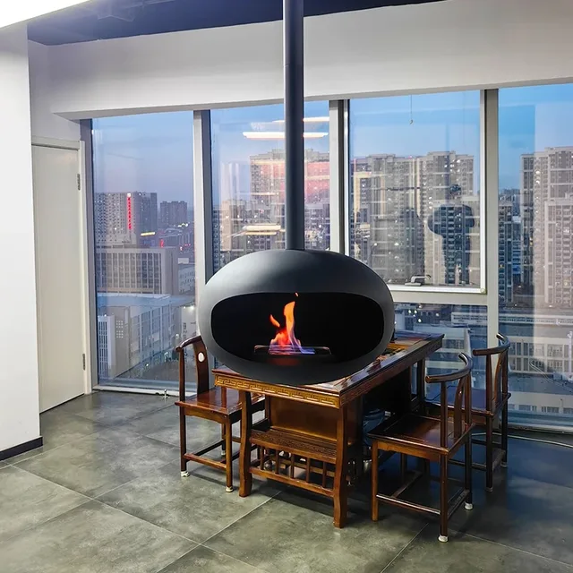 เตาผิงแอลกอฮอล์ชีวภาพแบบแขวนติดเพดาน เครื่องทําความร้อนในร่มแบบแขวน เตาผิงแอลกอฮอล์ชีวภาพแบบแขวนติดเพดาน 1