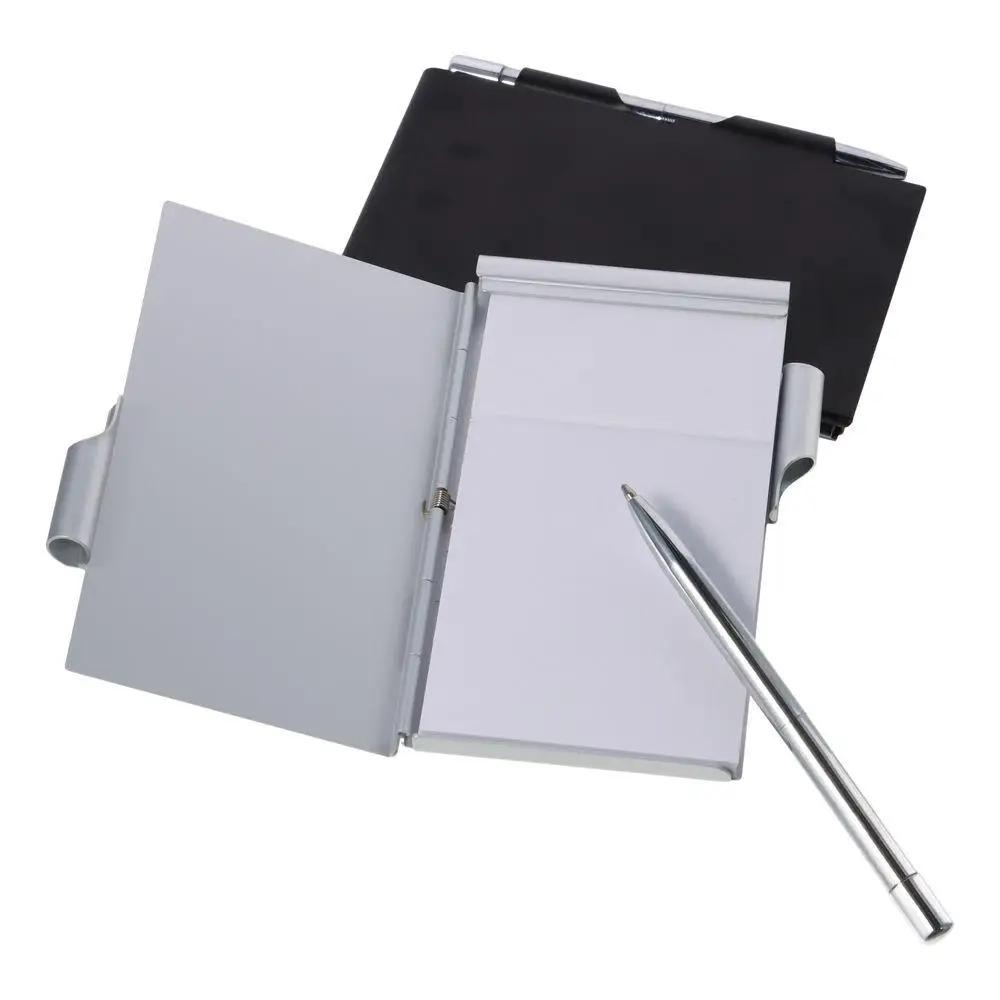 Sleek Aluminum Pocket Notebook with Pen and Refillable Pages