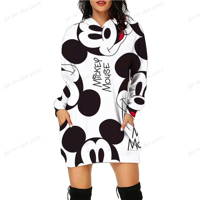 Disney-Robe à capuche Minnie Mouse pour femme, sweats à capuche