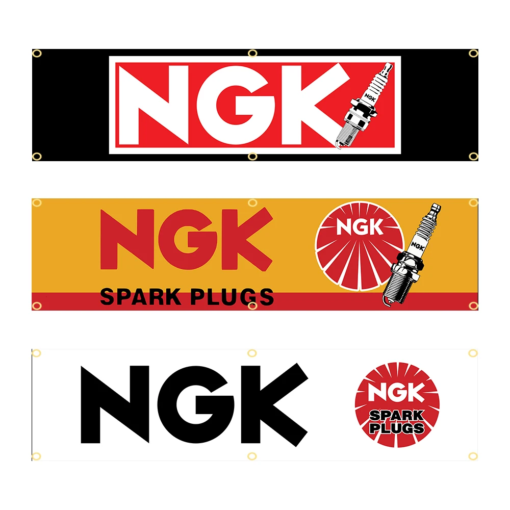 60X240cm Ngk Spark Plugs Banner Flag Garage or Outdoor Decoration Tapestry