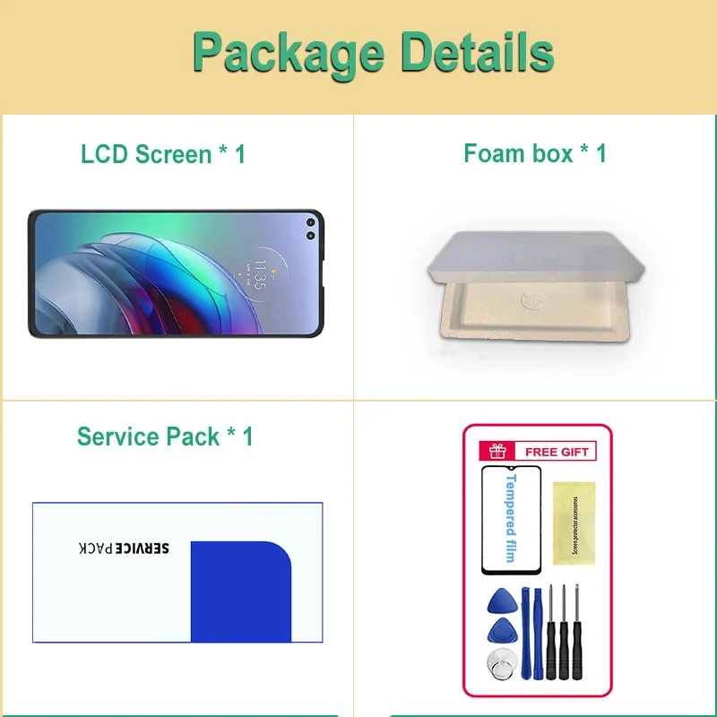 모토로라 모토 G100 LCD 터치 스크린 디지타이저 어셈블리, 6.7 인치 LCD 디스플레이, 모토 G100 LCD XT2125 XT2125-4