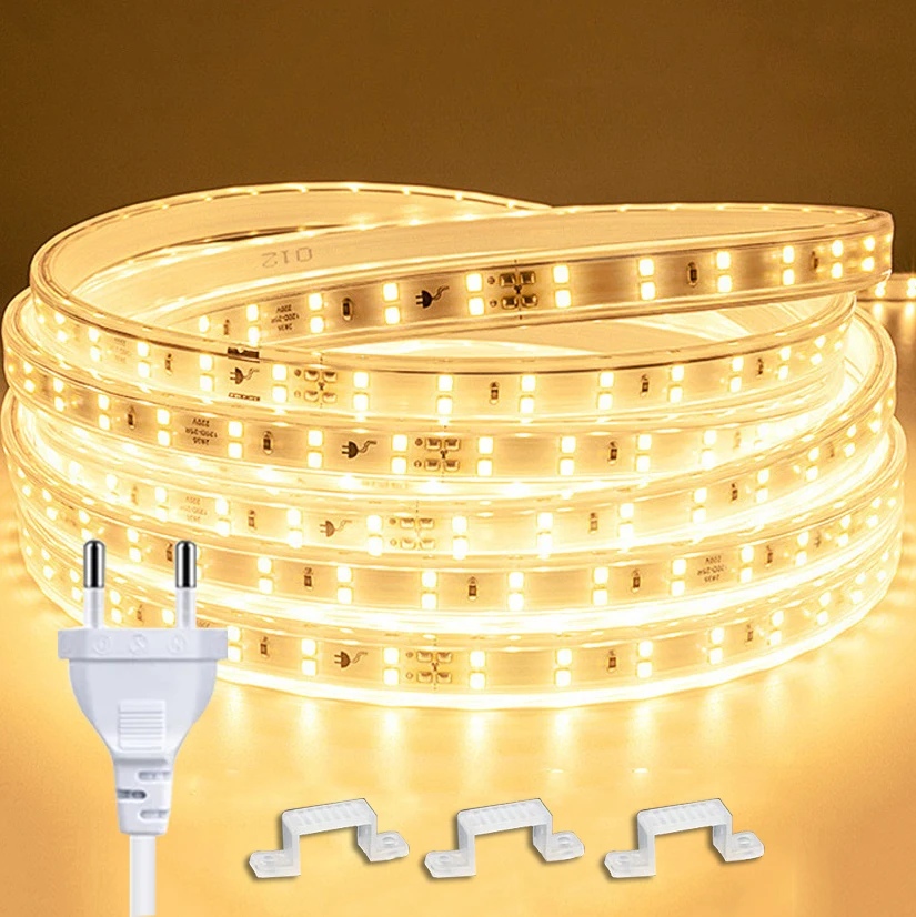 Description Picture 5 of item220V Led Strip 120Leds With Eu Plug Flexible Ribbon Light Waterproof Led Tape for Home Kitchen Outdoor Garden Decor Lighting