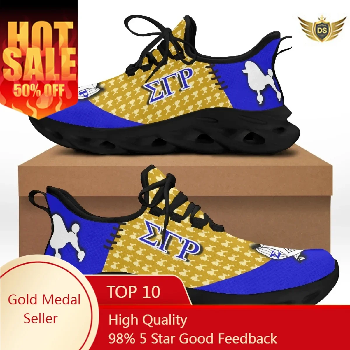 

Hot Sale Flat Shoes Fashion Sigma Gamma Rho Poddles Mesh Sneakers For Women Breathable Footwear Zapatillas