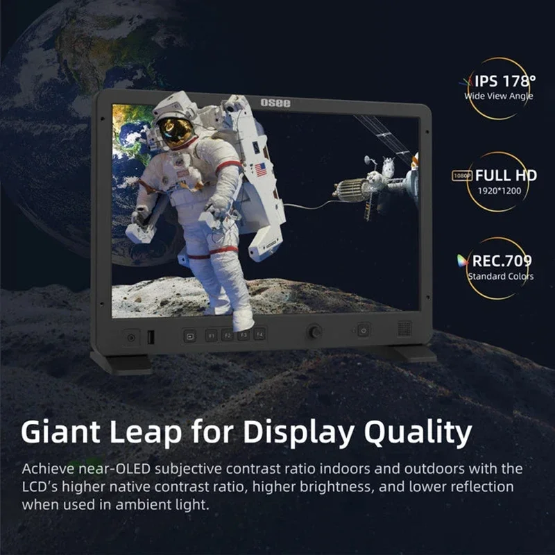 OSEE Mega 15S 15inch 1500 Nits Higher Bright Pro HDMI 3G-SDI HDR Field Production Monitor Camera Assist Monitor
