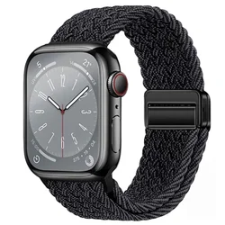 Braided Magnetic Bracelet Strap for S10-46 45 44 42 49MM (13 Metallic Black)