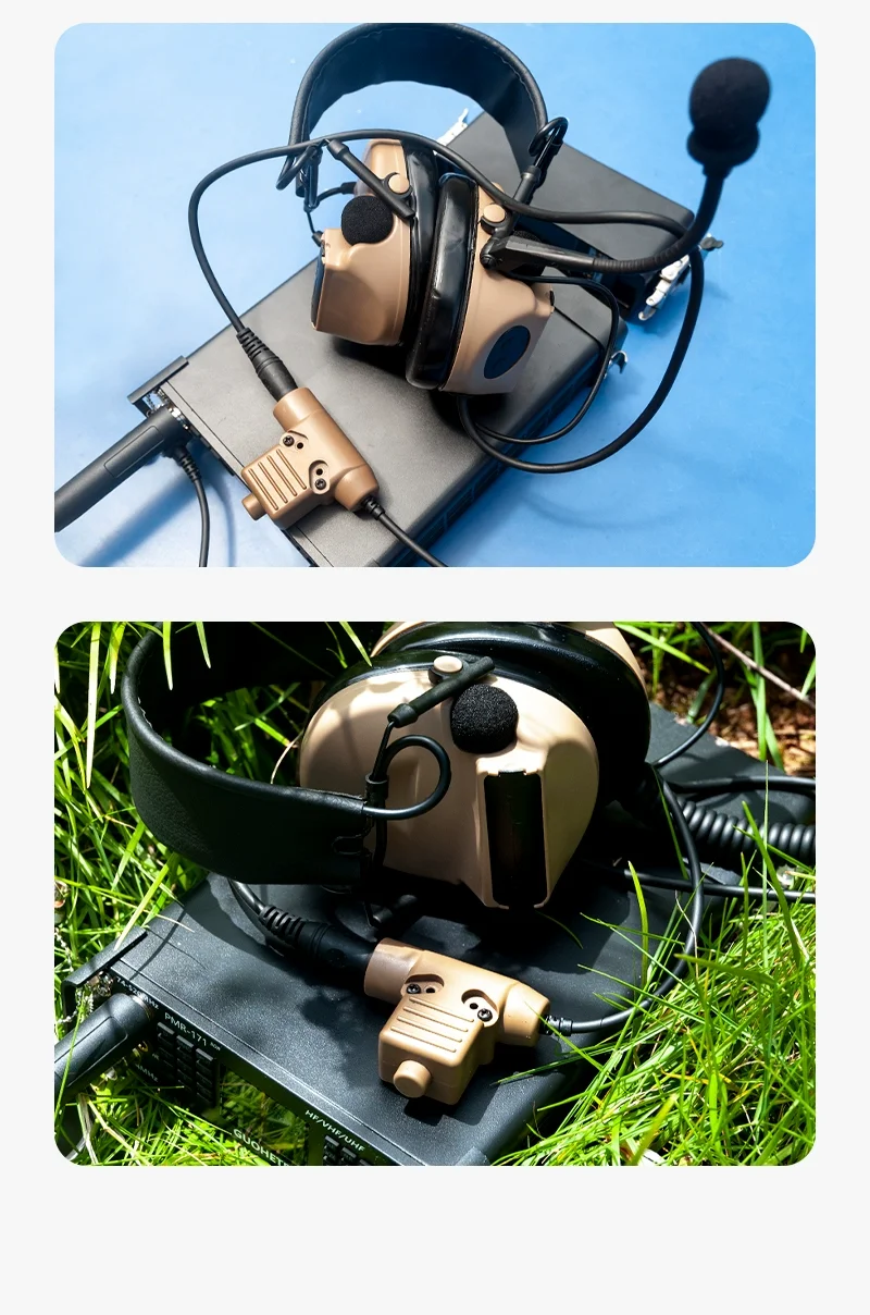 GUOHETEC PMR-171 Headset PTT Turn 6.35 into 3.5 Adapter With Launch Button Matching Suit