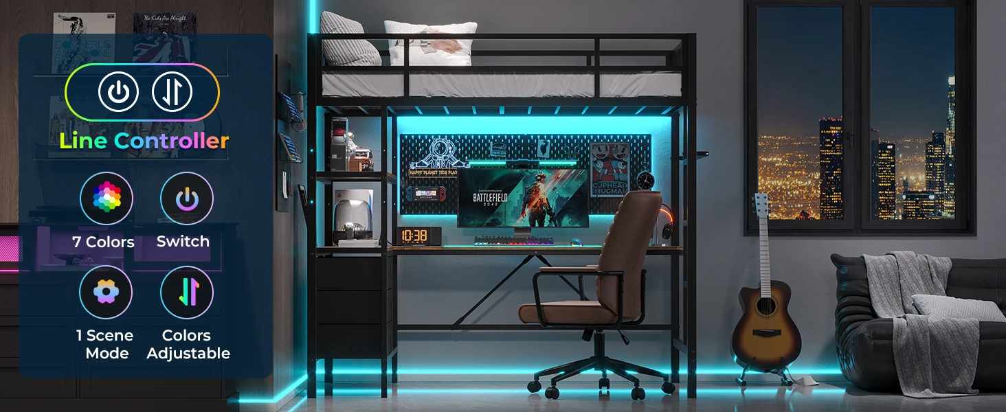 loft bed with storage drawers