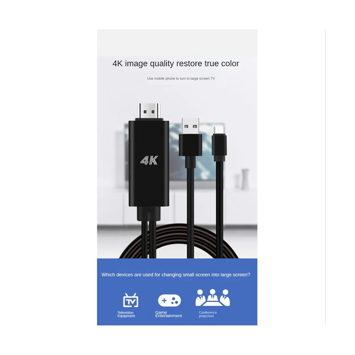 ο USB C 3.1,  TV  ޴ USB   ̺, CŸ-HDMI ȣȯ, 4K, 30Hz