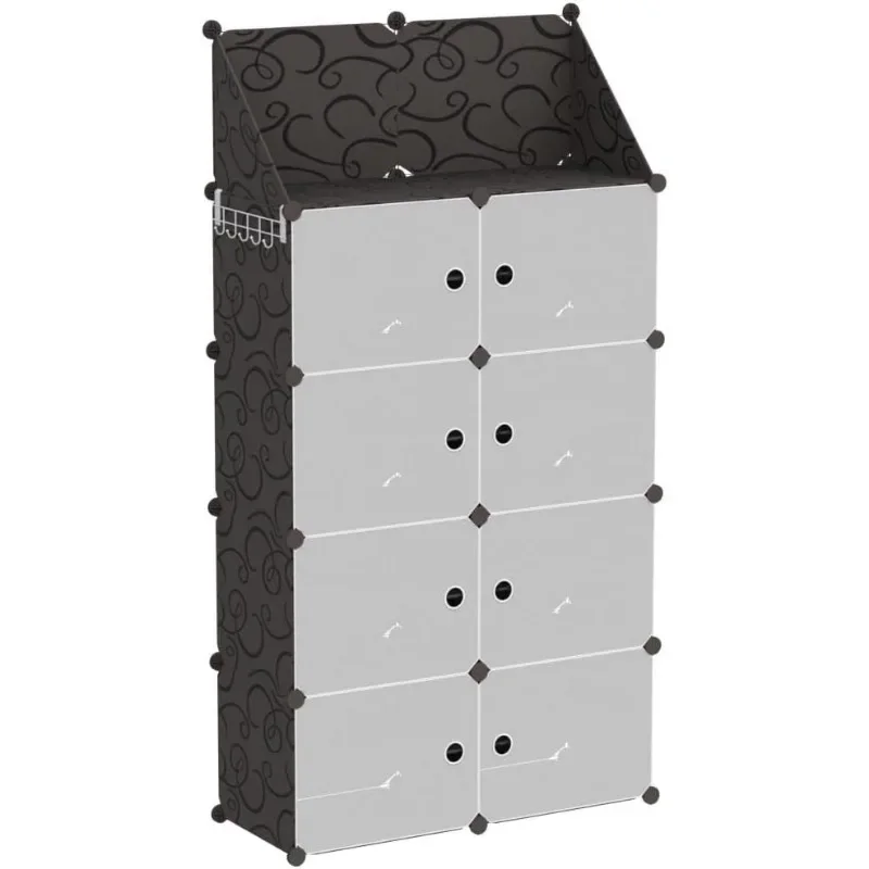 Shoe Rack Shoe Organizer Shoe Cabinet 8 Tier Storage Cabinet with Doors