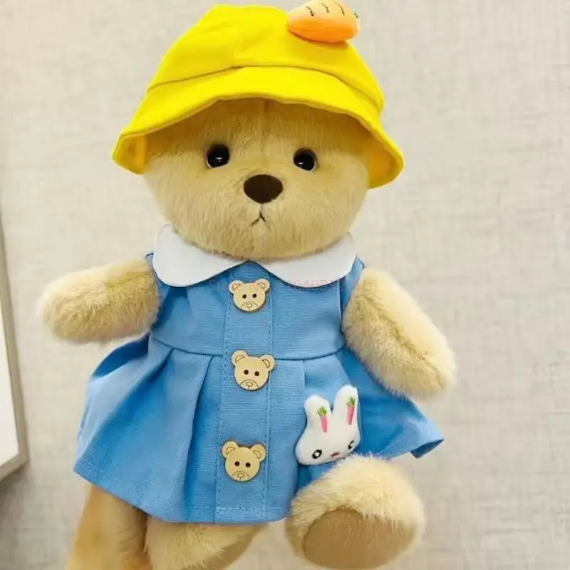 30cm Clothes Plush Toys Kawaii Plush Bear Doll Clothing Soft Bear White Brown Teddy Bear Girls Heart Kids Girlfriend Toys Gift 6