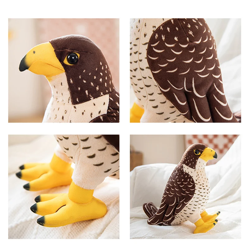 25cm Simulation Stuffed Animal Cute Birds Parrots Toucan Owl Eagle Peacock Plushies Kids Baby Toys Educational Gift For Children 3
