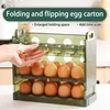 Space-Saver Egg Box With Auto-Flip Design - Freshness-Assured Refrigerator Door Egg Holder, Kitchen Organizer 2
