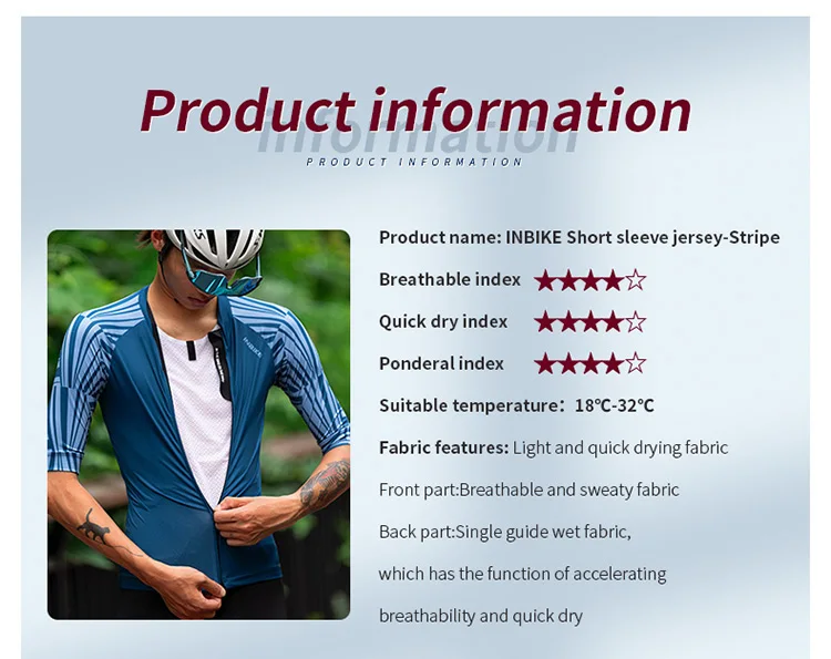Inbike Herren Sommer Radfahren Kurzarm Atmungsaktives Fahrrad MTB Trikot Outdoor Rennrad Radfahren Shirt – Detail 4