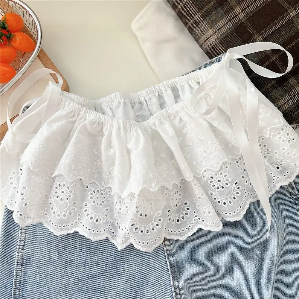 Fashion Flower Lace Layered Gauze Skirt Y2k Streetwear Pleated Lace Fungus Fart Curtain Strap One Piece