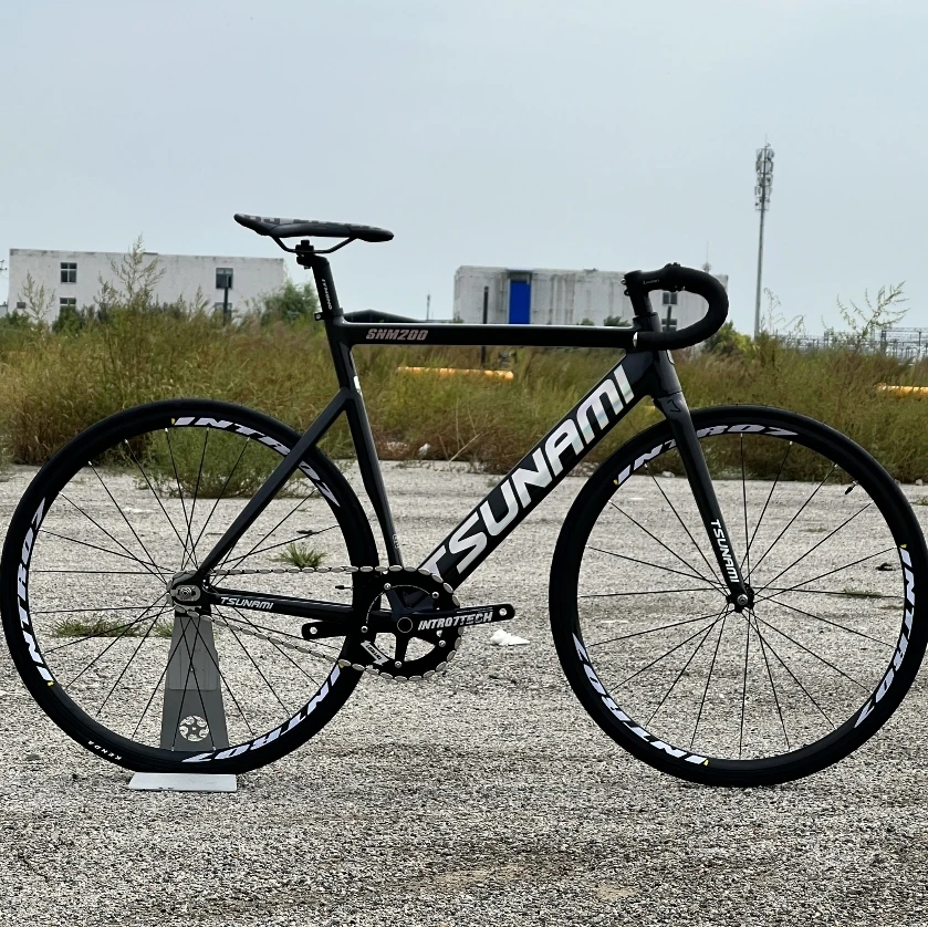 TSUNAMI SNM200 完成車 引取り限定 シングルスピード固定ギアフレームとフォーク,黒色,バイク全体