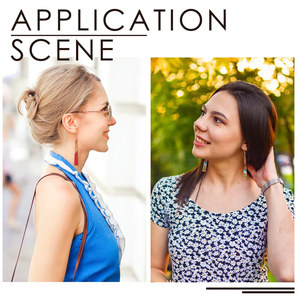 20pcs Translucent Resin & Walnut Wood Big Pendants Trapezoid Charm for Jewelry Making DIY Handmade Dangle Earring