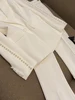 Spring Autumn Delicacy Beads Lady Office Suit Long Sleeve Single Button Blazer Flared Pants Women Solid 2Pcs 6