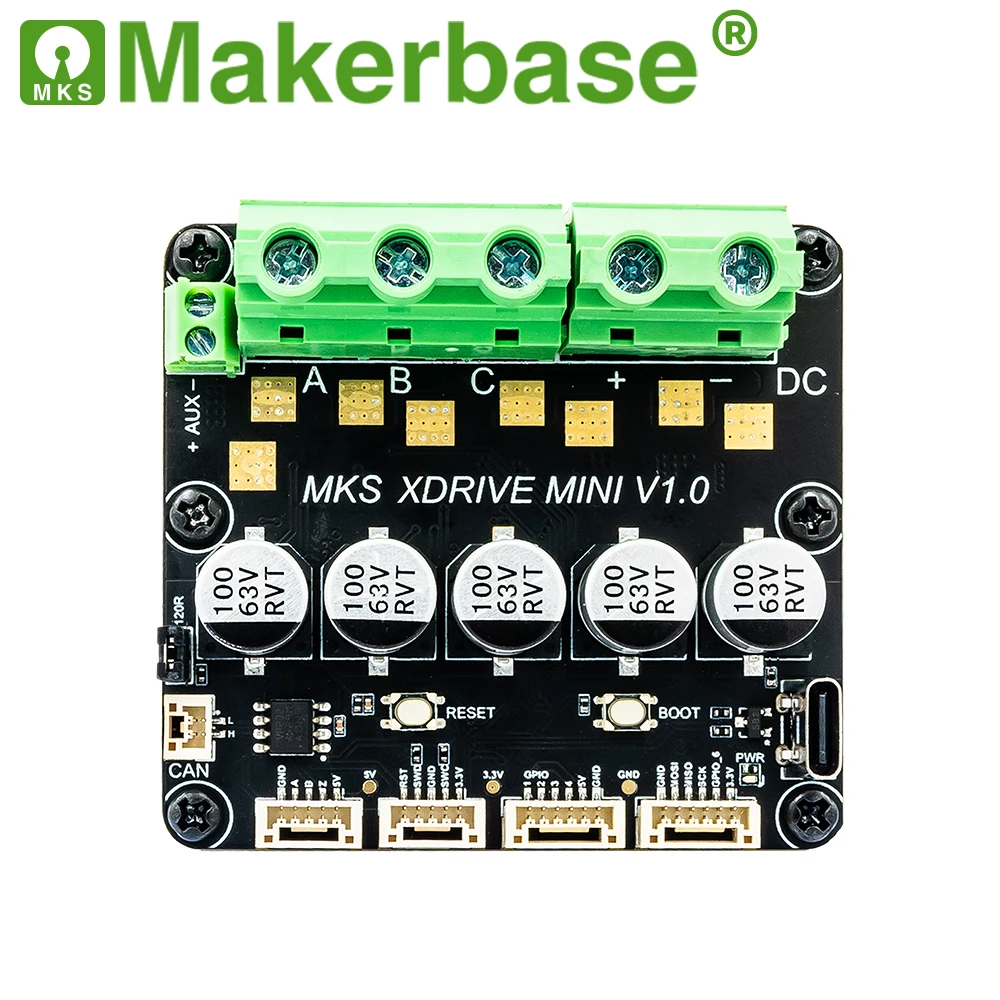 Makerbase xdrive MINI high-precision bezuhlíkový servo motorový regulátor, bázi na odrive3.6 s AS5047P na nasednout