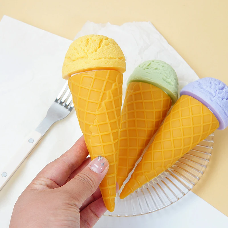 Funny Simulation Ice Cream Models Multi-coloured Realistic Cream Cone Food Children Toys Fun Milk Tea Shop Cake Decoration Gift