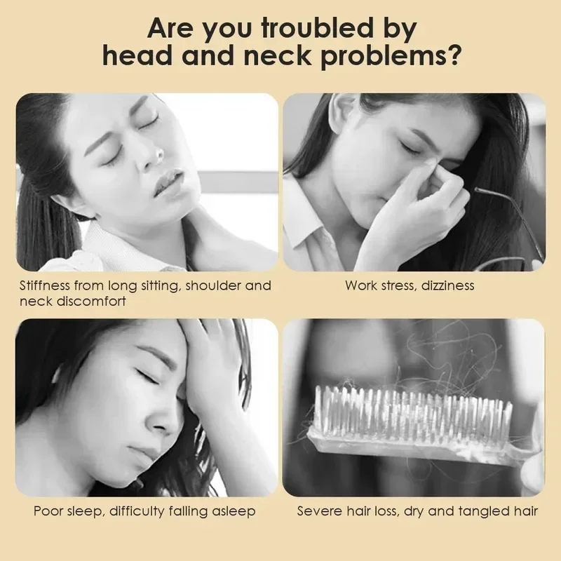 Natural Sandalwood Massage Comb Six-Claw Head Acupoint Massage Gua Sha Tool Neck Face Lifting Scraping Massager