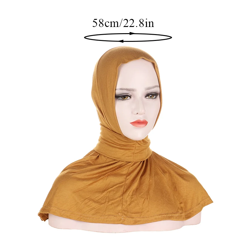 New Islam Women Ready to Wear Snap Fastener Hijab Muslim Full Cover Head Wraps Scarf Buttons Turban Caps Turbante Mujer