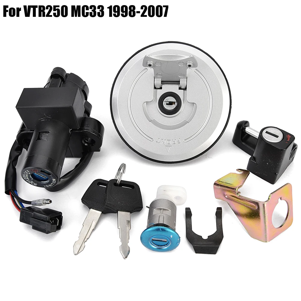 

For Honda VTR250 MC33 1998 - 2007 1999 2000 2001 2002 2003 2004 2005 2006 VTR 250 Ignition Switch Lock Fuel Gas Cap Lock Key