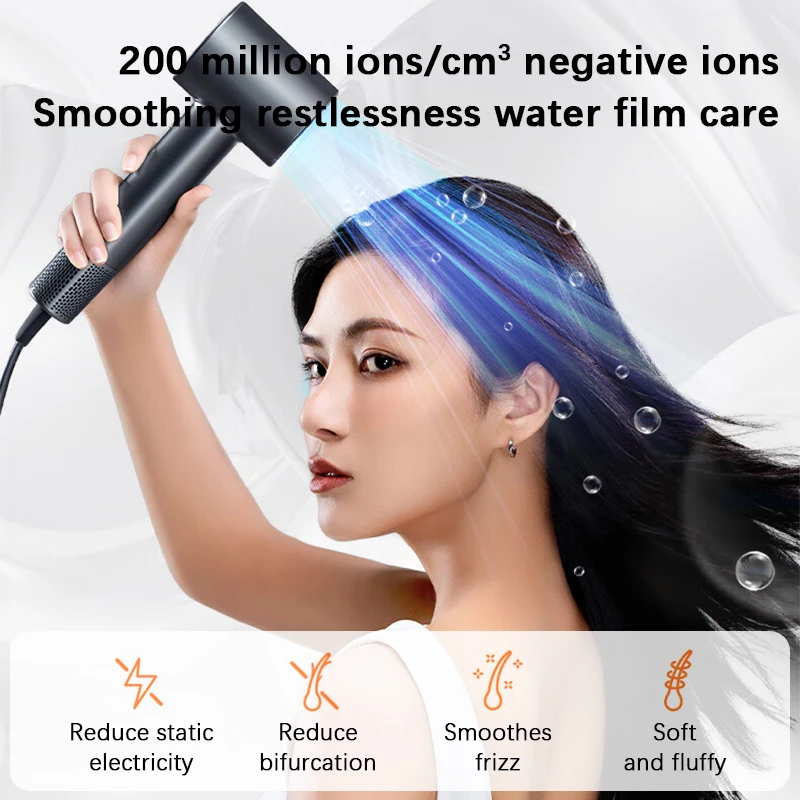 Showsee A18 High Speed Hair Dryer Negative Ionic Blow Dryer Brushless Motor for Fast Drying Low Noise Thermo-Control Hairdryer 2