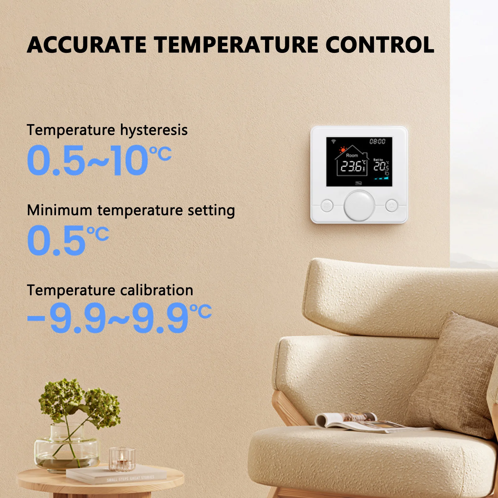 Mobile Phone Remote Control WiFi Wireless Thermostat Weekly Programming Heating Thermostat For Apartment images - 6