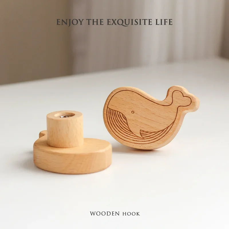 Nordic Wood Clothes Hanger Wall Mounted Coat Hook Decorative Key Holder Hat Scarf Handbag Storage Hanger Bathroom Rack Hook 3