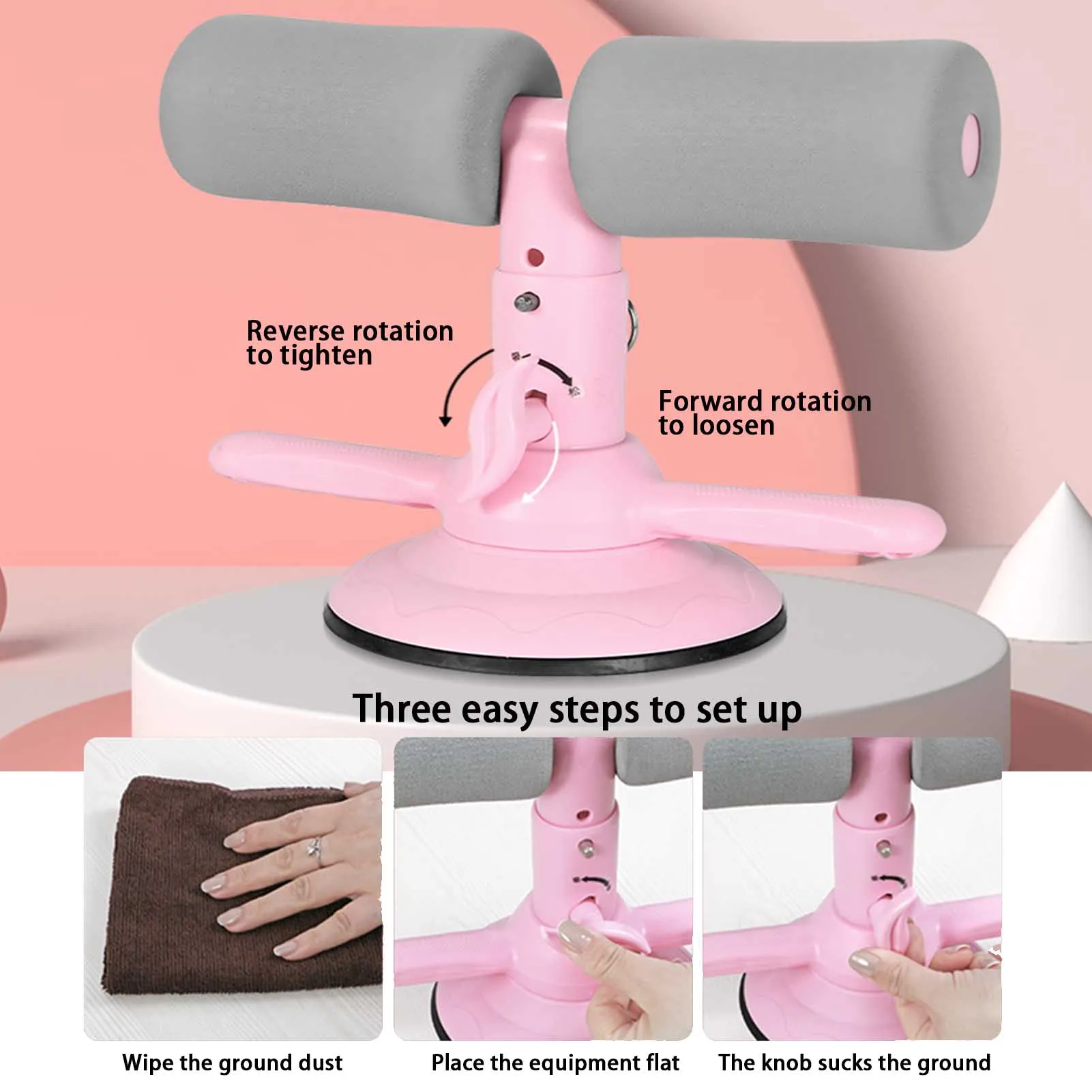Sit Up Trainer Adjustable Height Sit-Up Bar Self-Suction Sit Up Assistant Sit-Up Aids Bar Accessories Adjustable