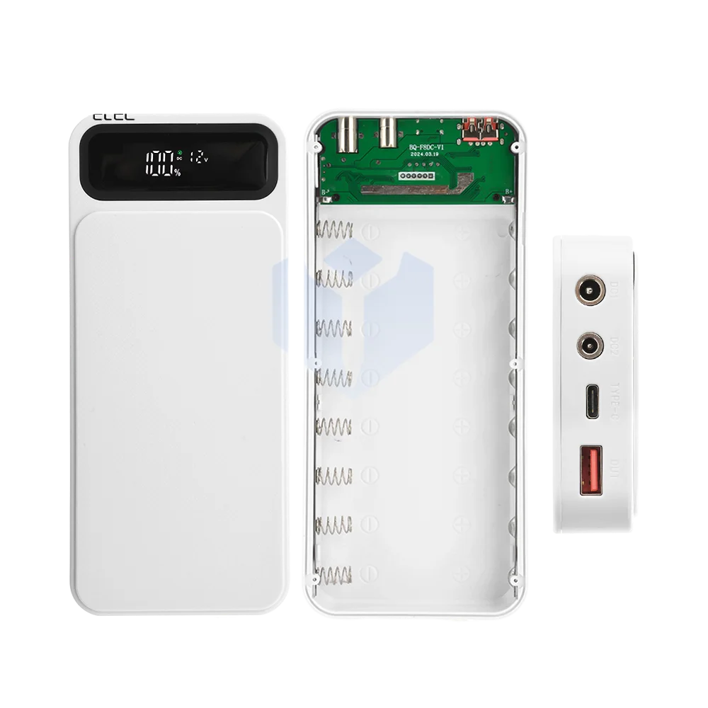 22.5W Fast Charger DIY Mobile Power Case Charge/Discharge Temperature Control Protection For 8PCS 18650 LithiumBattery DIY Shell