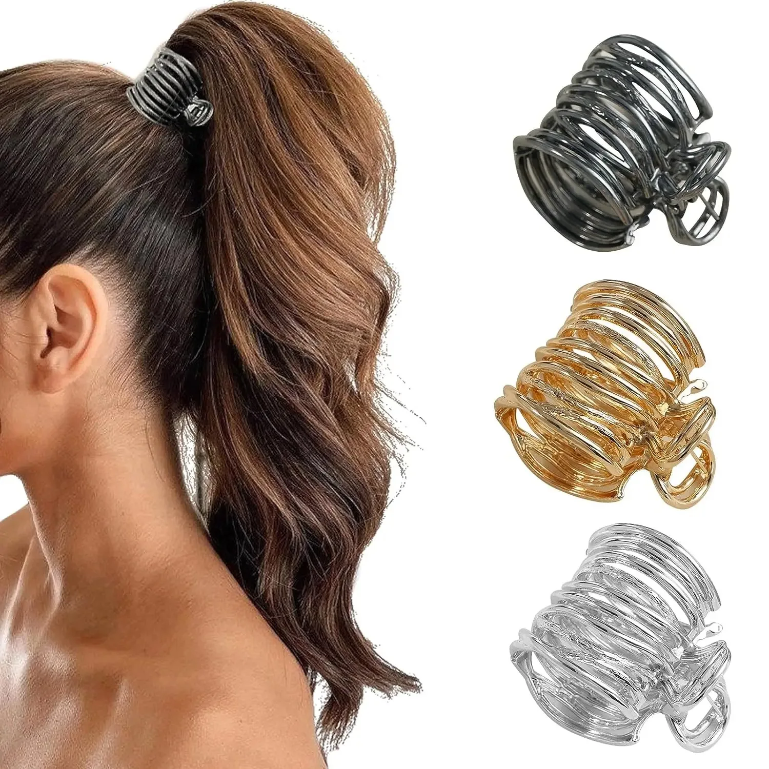 Hair Accessory Fashion Gold Color Hollow Geometric Hair Clips Metal Hair Claw Cross Hairclip Headband Hairpin Crab Women
