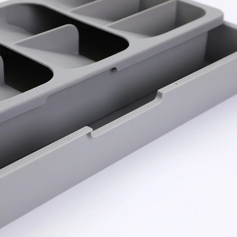 Cutlery Storage Box Kitchen Drawer Retractable Plastic Tray Utensils Organizer Knife Fork Spoon Divider Container Storage Boxs storage box cutlery organizer rotating storage organizer flatware organizer silverware organizer