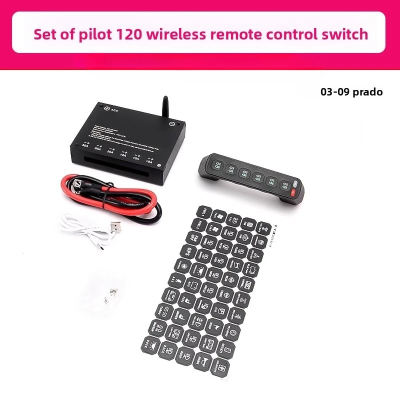 Car 6-Way A-pillar Handle Switch Integrated Led Spotlight Remote Control Switches For Toyota Land Cruiser Prado 120 2003-2023 detail image 6