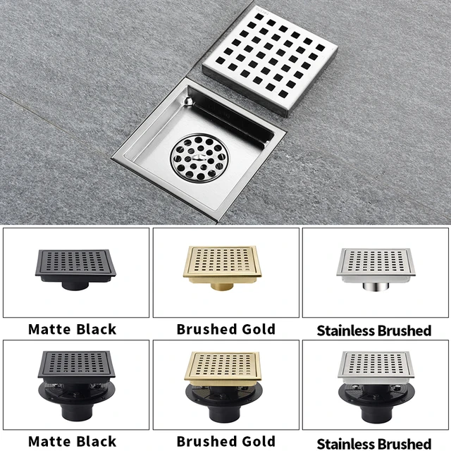 Thick Stainless Steel Anti-odor Square Floor Drain Waste Drain Cover Hotel  Bathroom Shower Drain 10