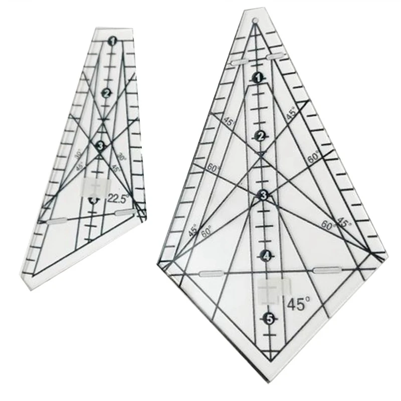 Acrylic Sewing Patchwork Ruler Squedge 22.5&deg;/45&deg; Sewing Template Ruler Patchwork Quilting DIY Stencil Tool-AA68