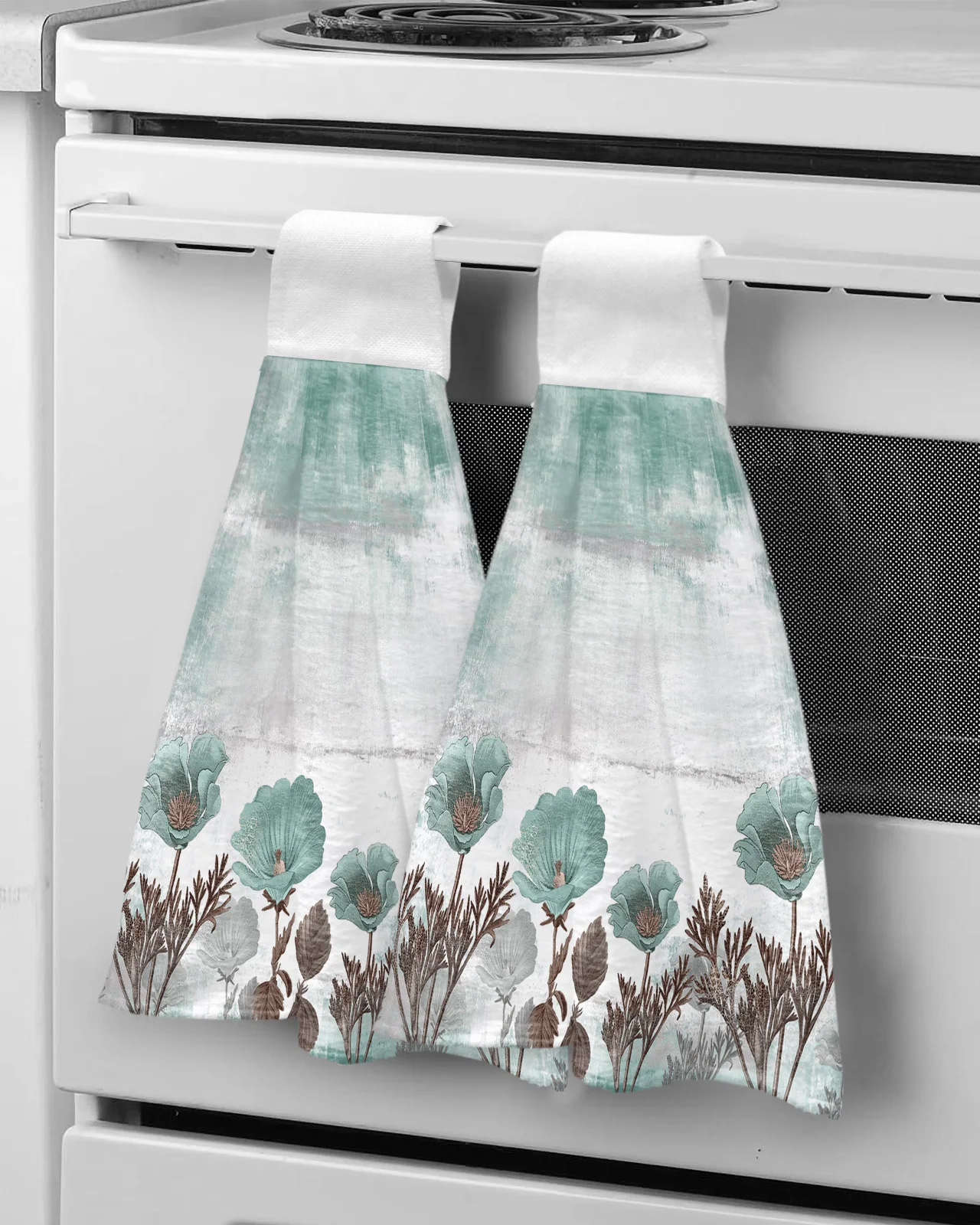 

Rustic Vintage Floral Plant Abstract Hand Towel for Bathroom Kitchen Absorbent Hanging Towels Microfiber Soft Kids Handkerchief