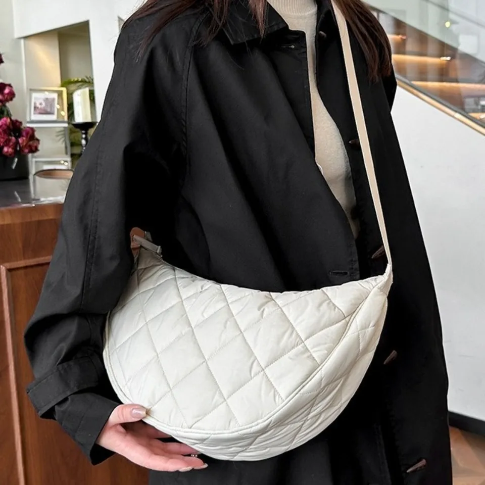 Borsa A Tracolla Donna A Mezzaluna In Poliestere | Leggera 180g Con Tracolla Regolabile | Borse A Spalla Per Shopping E Viaggio