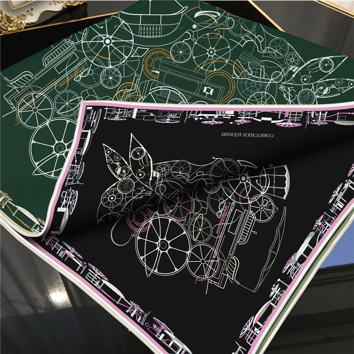 New Brand Two-sided Print Headband Scarf Women Fashion 90*90cm Silk Hijab Bandana Neckerhicef Sun Protection Shawl Headscarf