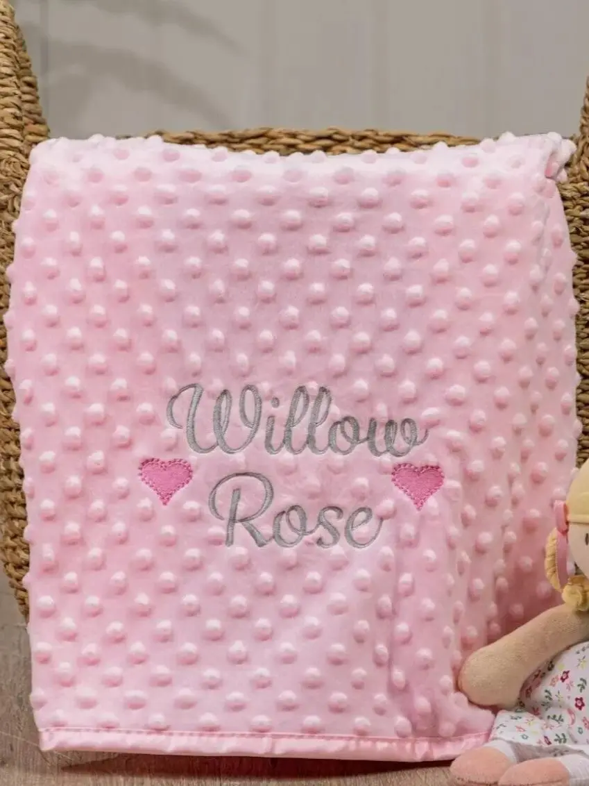 Personalized Swaddle Blanket Baby Throw Blanket Newborn With Name Cute Toddler Soft Plush girl boys Gifts