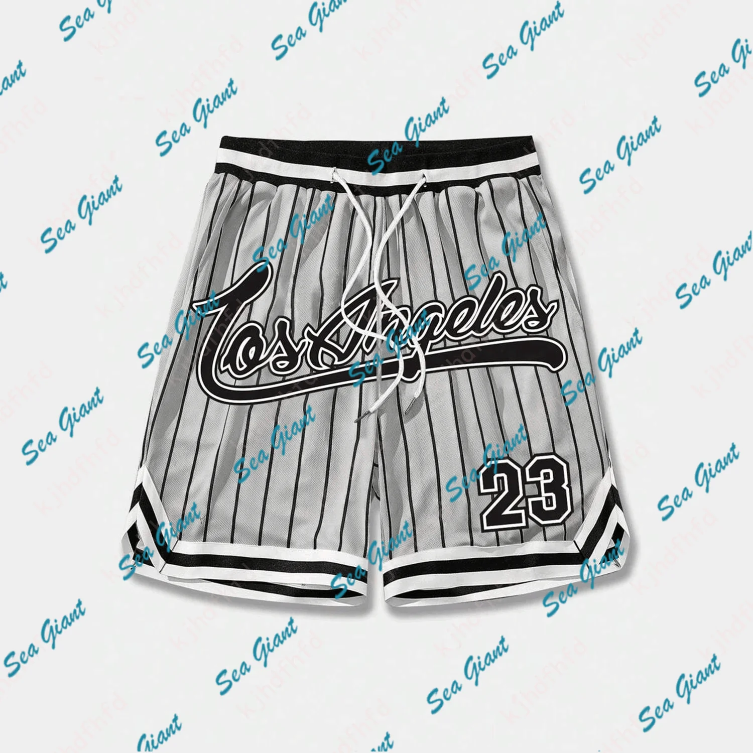 Striped And Letter Printed Drawstring Waist Mesh Basketball Shorts Absorb Sweat Outdoors Exercise Fashion Adult&Kid Shorts