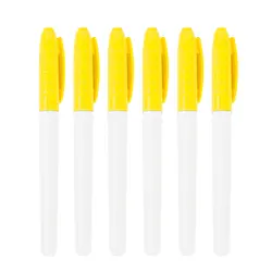 6 - Pack Erasable Multicolor Whiteboard Markers - 0.5MM Tip for Office & School Writing (6pcs - Yellow)
