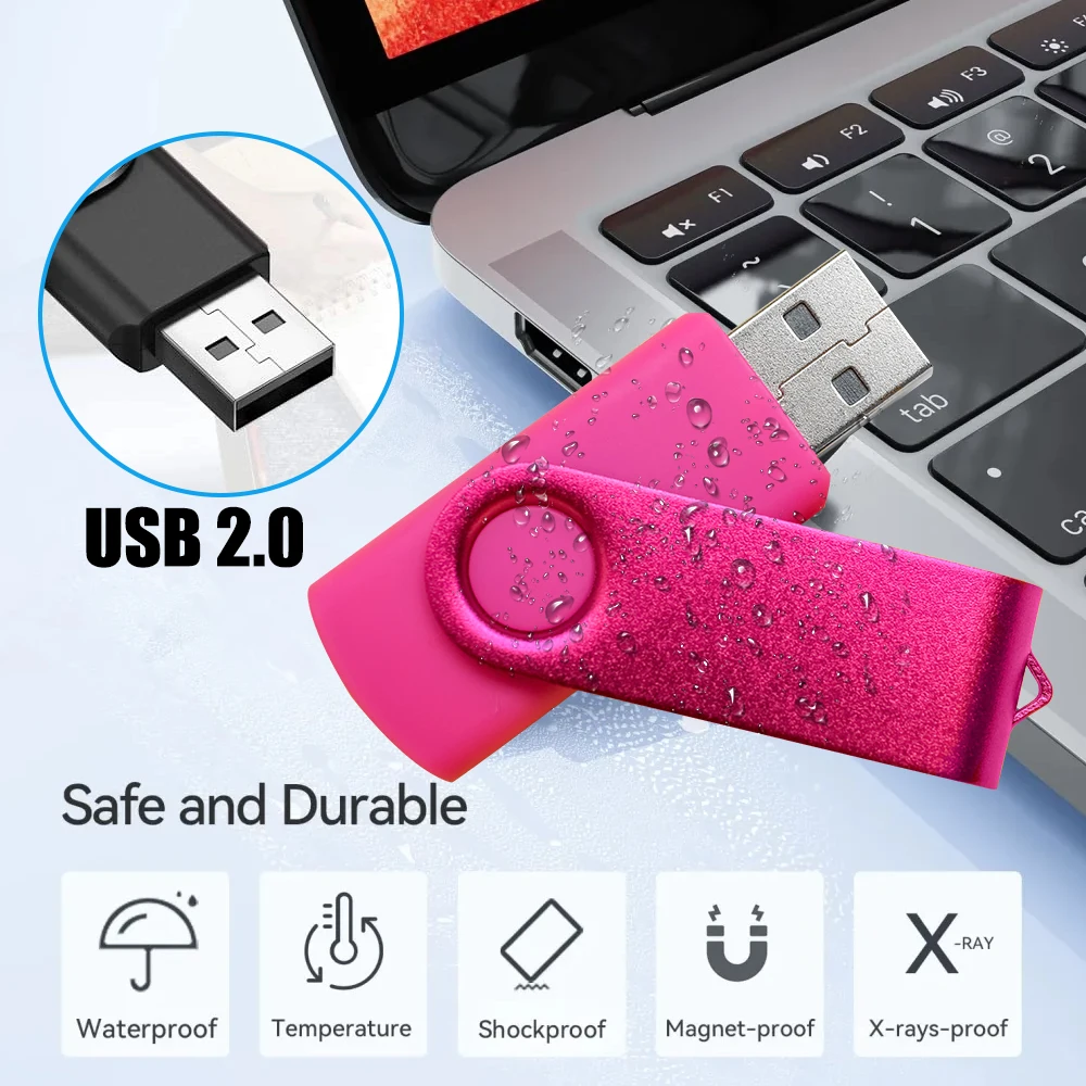 50 개/몫 USB 스틱 회전 펜 드라이브 USB 플래시 드라이브 4GB 2GB 1GB Pendrive 64gb 32gb 16gb 금속 디스크 Cle USB 무료 사용자 정의 로고