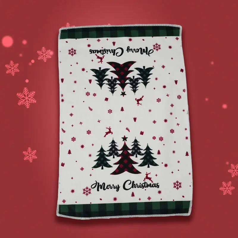 5-pack oblique month three-star Christmas towel, quick drying, absorbent, no fading, no shedding of hair, no shedding of fluff, 5