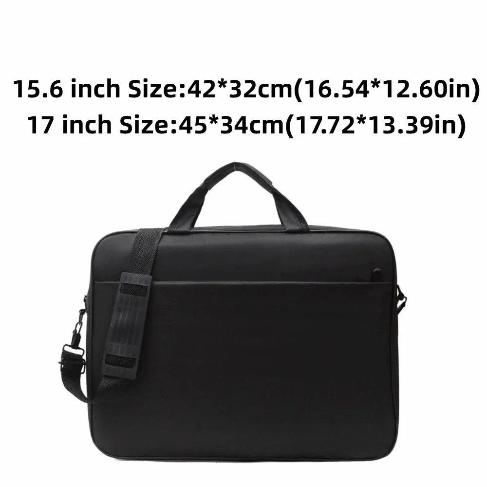 15.6/17 Inch Business Laptop Bag with Handle Briefcase Portable Laptop Bags Solid Color Shoulder Strap Laptop Shoulder Bag - 6
