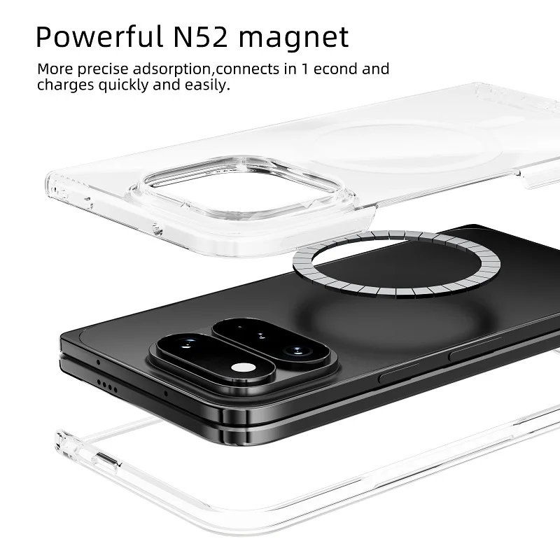 Ultra-Durable Magnetic Clear Back Case - Crystal Clear Protection Cover