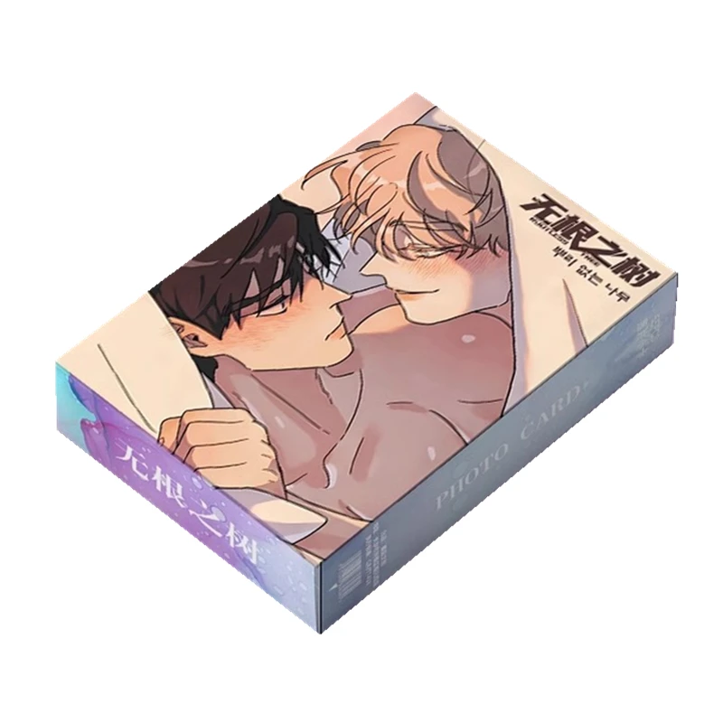 Korean BL Manwha Rootless Tree Laser Lomo Card Taekyung Heeseo Cartoon Characters HD Photocard Cosplay Gift 55 Pcs/Set